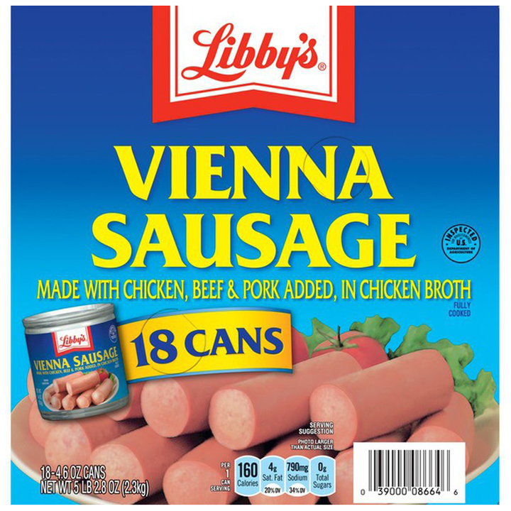 Xúc xích Libby's Vienna Sausage 130g x 18 hộp 