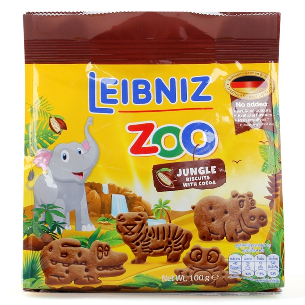 Bánh Zoo quy bơ ca cao hình thú rừng nhiệt đới 100g