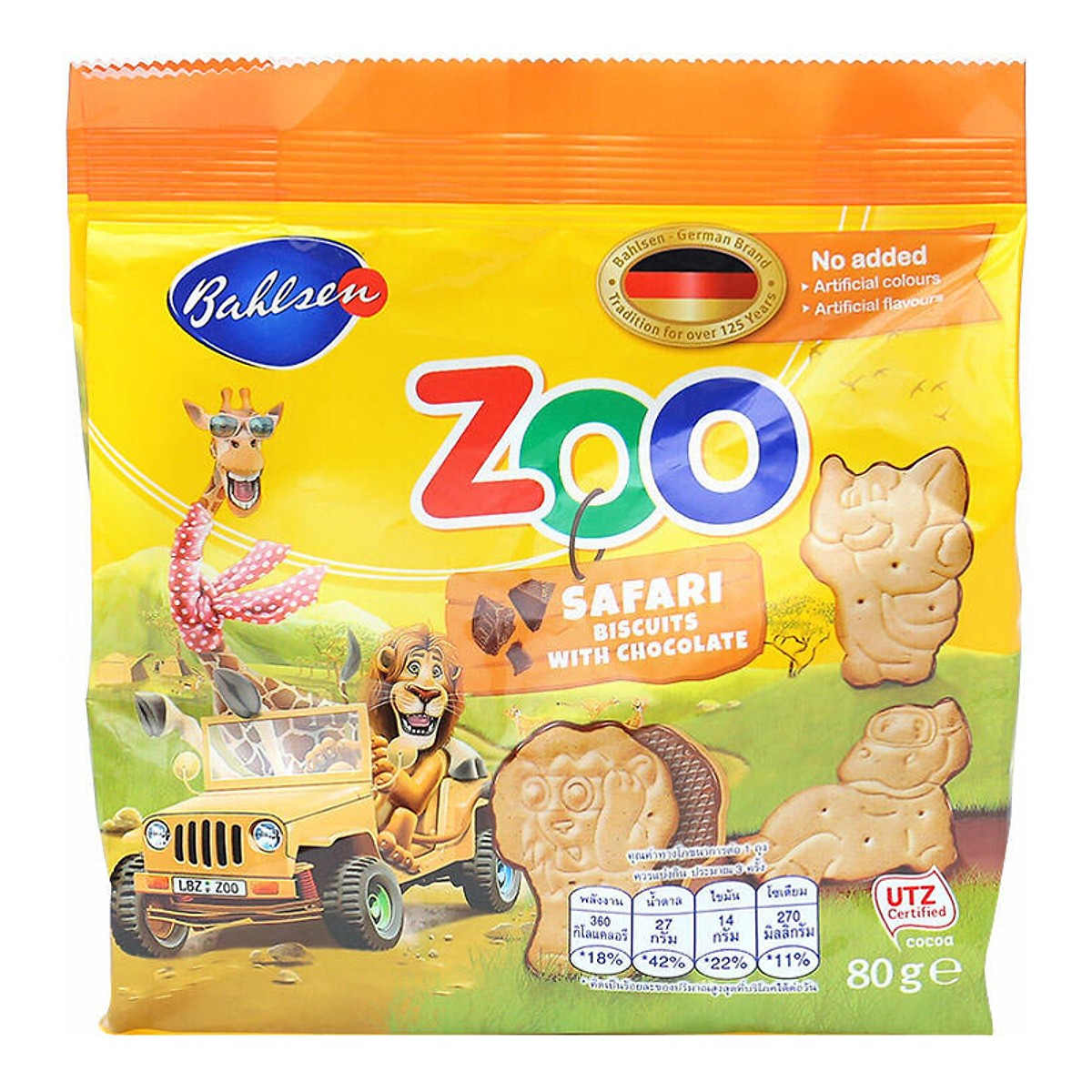 Bánh Zoo quy bơ Socola safari 80g