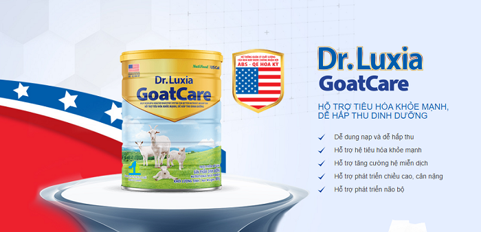Sữa Dr-luxia Goatcare 1 ( từ 0- 12 tháng ) 800g - Hổ trợ tiêu hóa khỏe mạnh , dễ hấp thu dinh dưỡng