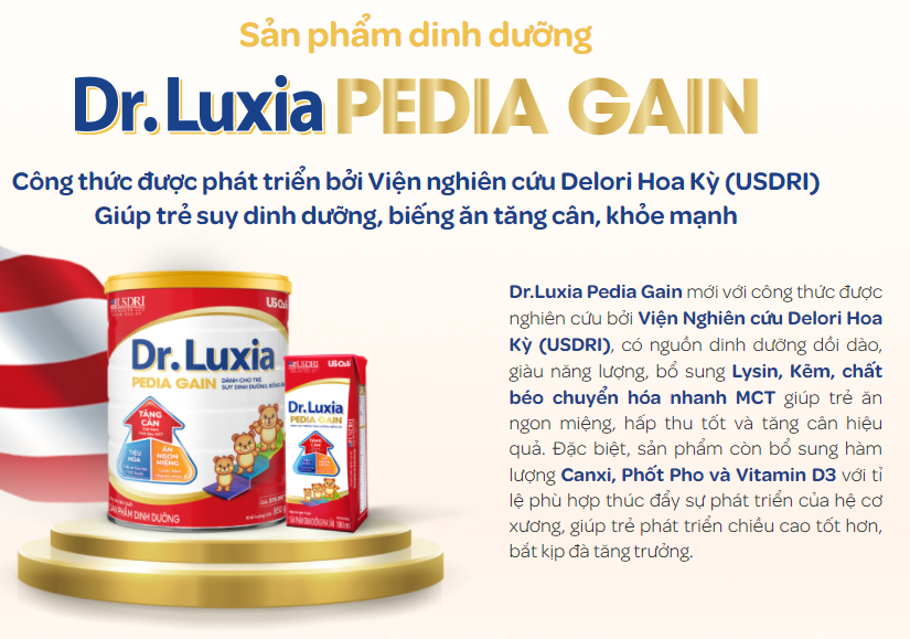 Sữa Dr.luxia Pedia Gain 850g