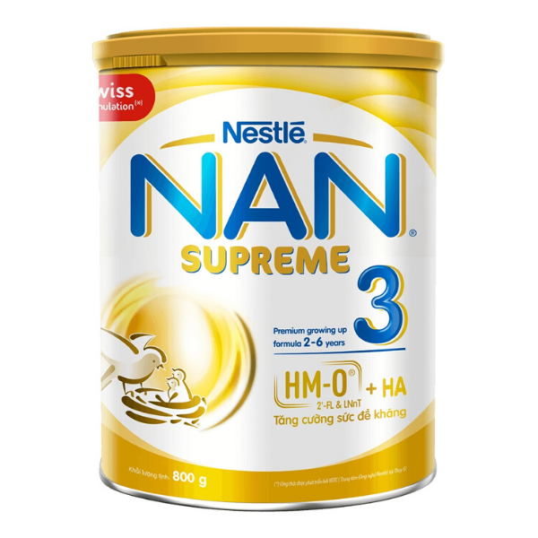 Sữa Nan Supreme 3 (2HMO) 800g tăng cường sức đề kháng, chống dị ứng 