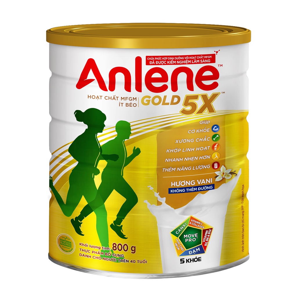 Sữa bột Anlene Gold 5X hương vani lon 800g