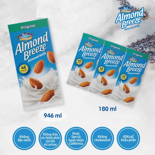 Sữa hạt hạnh nhân Almond Breeze Nguyên chất
