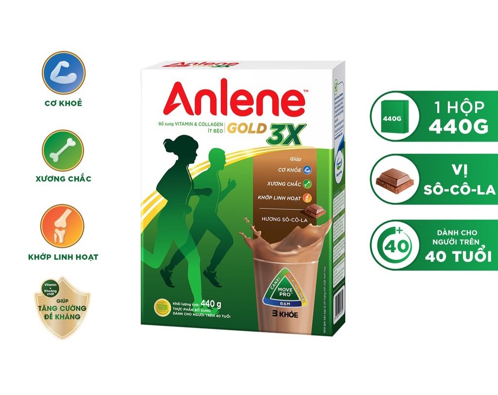 Sữa bột Anlene Gold Movepro Hộp 440g chocolate
