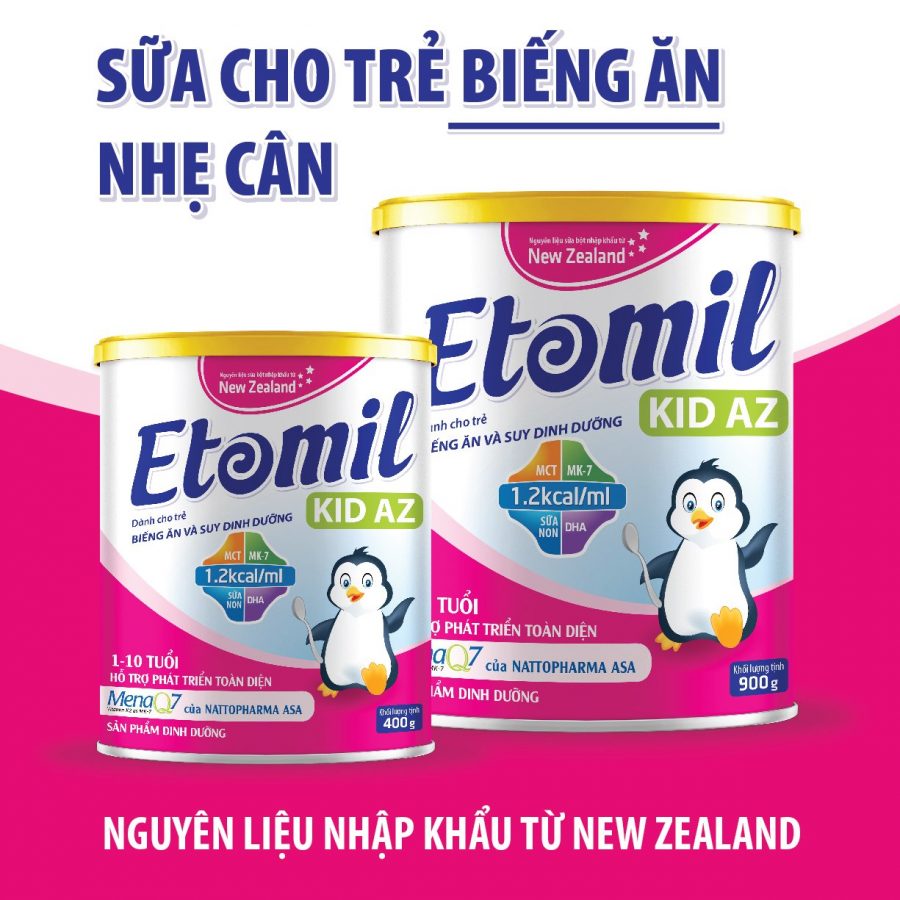 Sữa ETOMIL KID AZ Cho Trẻ Biếng Ăn Và Suy Dinh Dưỡng 900g (1-10 Tuổi)