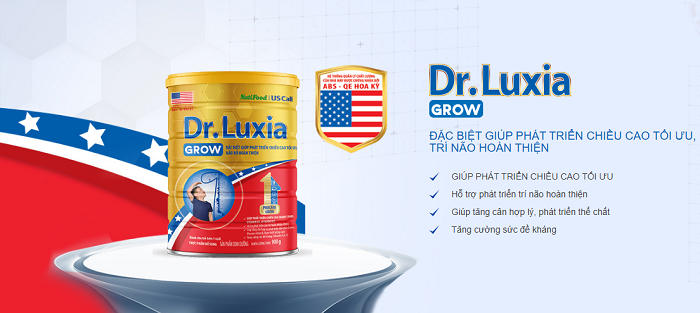 Sữa Dr.Luxia Grow phát triễn chiều cao tối ưu, trí não hoàn thiện