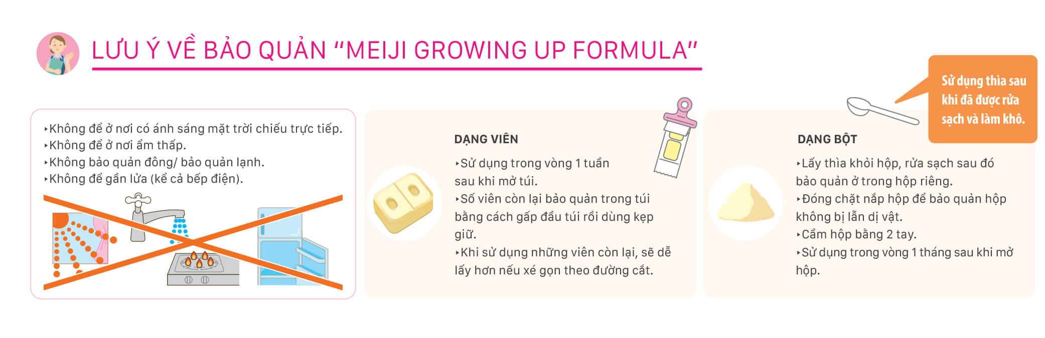 Bảo quản Sữa Meiji Growing Up Formula 