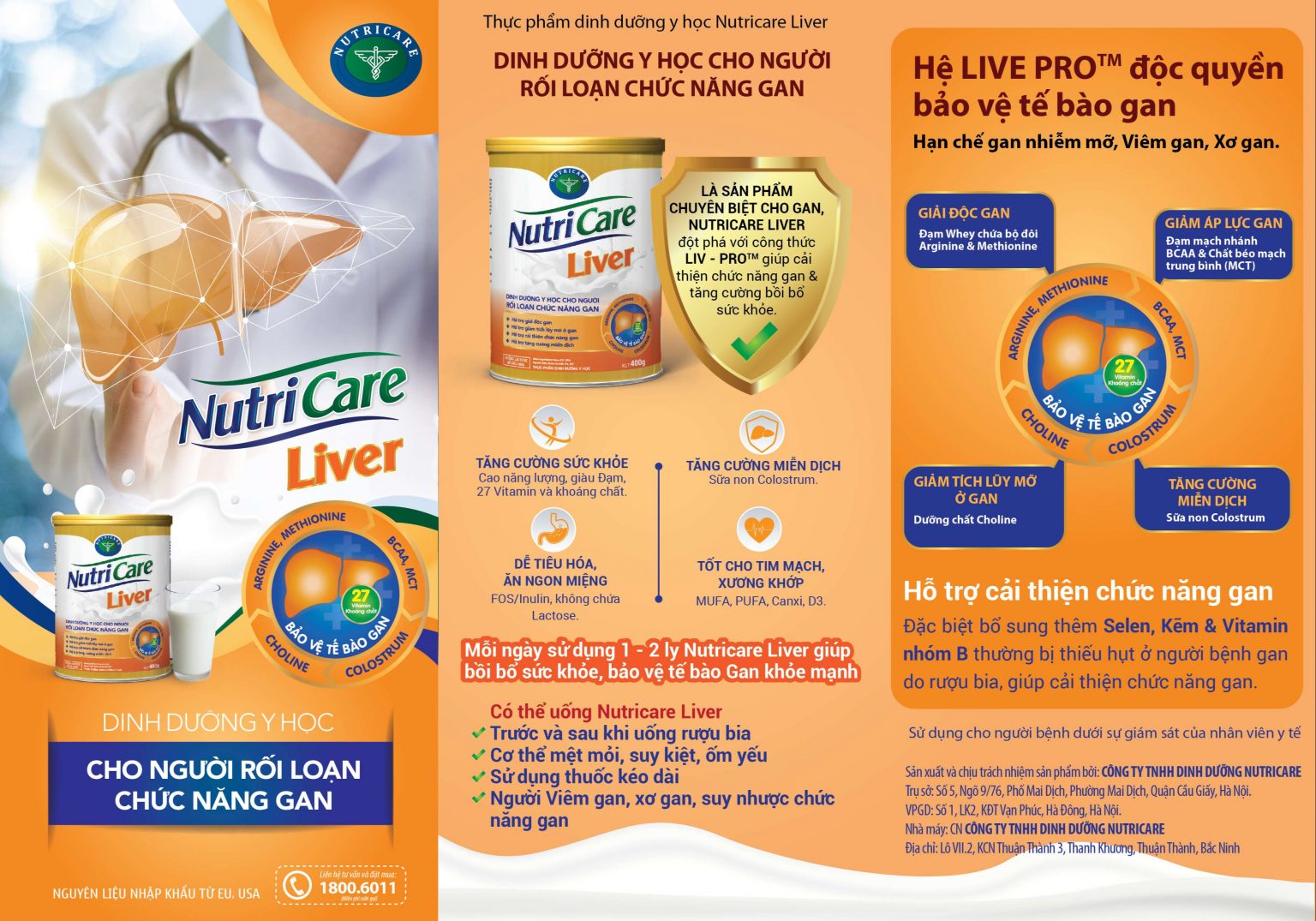 Sữa Bột Nutricare Liver 900g