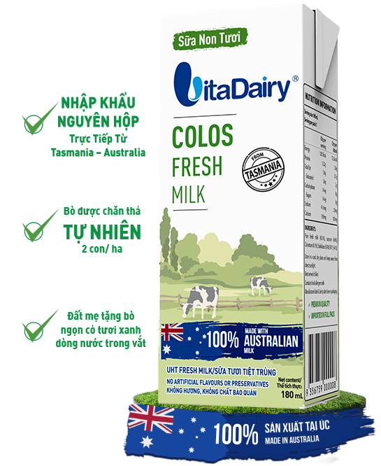 Sữa non tươi VitaDairy Colos Fresh Milk 180ml