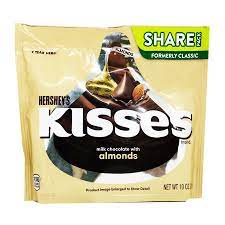 Socola Kisses hạnh nhân Hershey’s Kisses Milk Chocolate With Almonds 283g