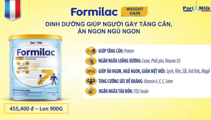 Lợi ích của Sữa Formilac Weight Gain rất tốt cho người gầy tăng cân, ăn ngon ngủ ngon
